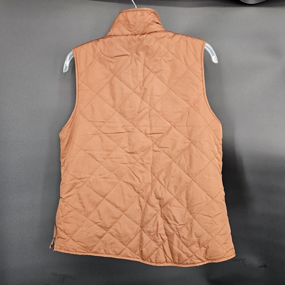 Thread Supply Vest Womens Small Rust Brown Quilt Sherpa Fleece Zip Reversible - Picture 6 of 13